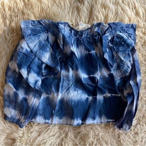 Ulla Johnson shibori ruffle blouse 6Y & 8Y